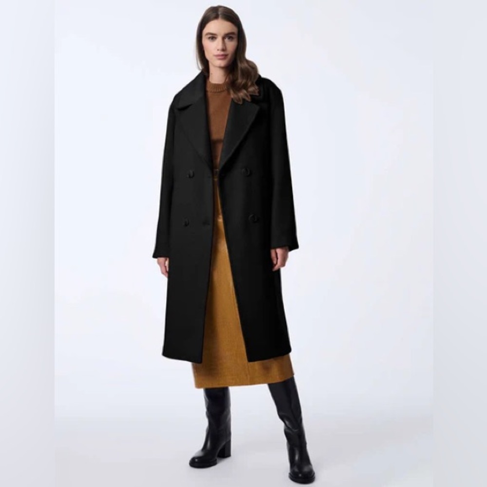 Vintage Coat Made in USA Harve Bernard Women’s Black Ember Wool Coat Sz 6 - Picture 2 of 14